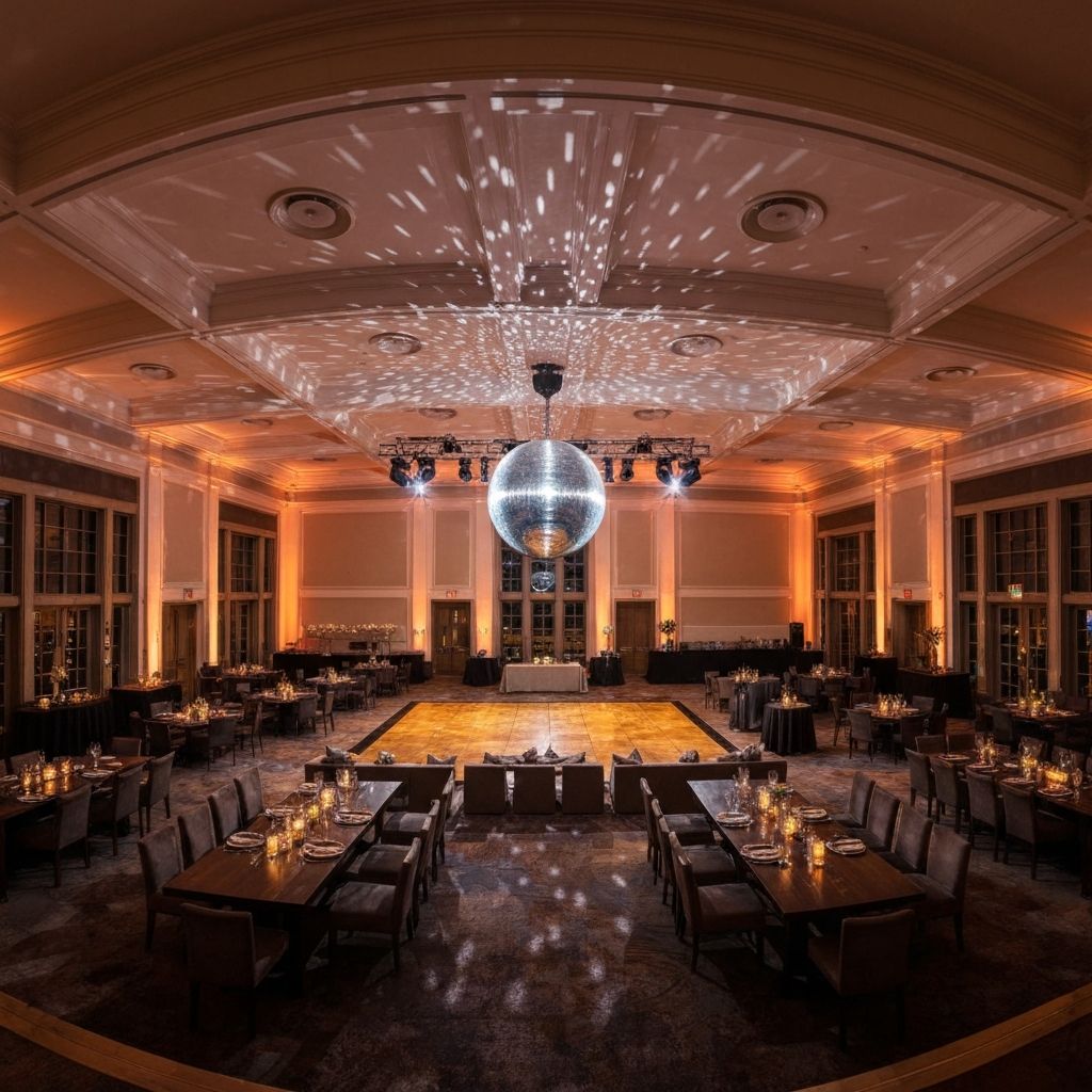 Elegant venue set up for a Throwback for Charity event